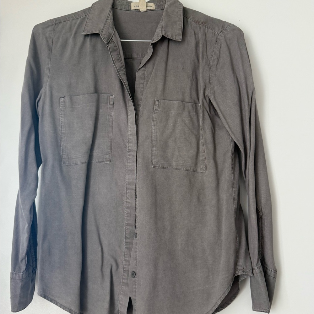 Cloth & Stone Charcoal Casual Button-Down Shirt